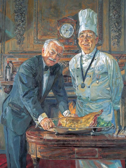 The Chef and Butler, Lincoln College, Oxford 2007 - 121.9 x 91.4 cms